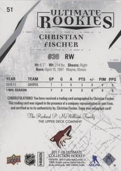 2017-18 Upper Deck Ultimate Collection #51 Christian Fischer Back