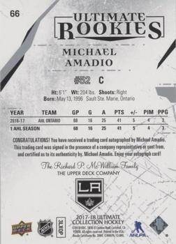 2017-18 Upper Deck Ultimate Collection #66 Michael Amadio Back