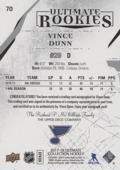2017-18 Upper Deck Ultimate Collection #70 Vince Dunn Back