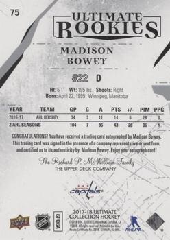 2017-18 Upper Deck Ultimate Collection #75 Madison Bowey Back