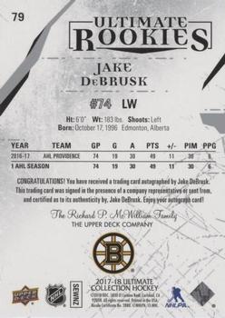 2017-18 Upper Deck Ultimate Collection #79 Jake DeBrusk Back