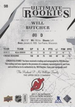 2017-18 Upper Deck Ultimate Collection #98 Will Butcher Back