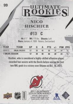 2017-18 Upper Deck Ultimate Collection #99 Nico Hischier Back