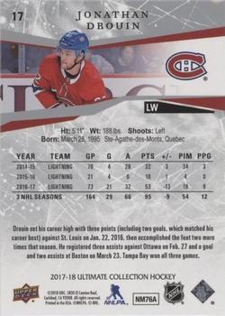 2017-18 Upper Deck Ultimate Collection #17 Jonathan Drouin Back