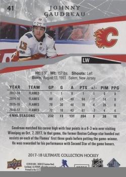 2017-18 Upper Deck Ultimate Collection #41 Johnny Gaudreau Back