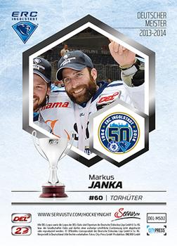 2014-15 Playercards Premium Serie 2 (DEL) - Meisterset #MS02 Markus Janka Back
