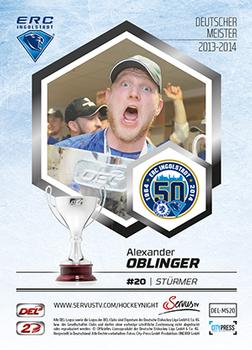 2014-15 Playercards Premium Serie 2 (DEL) - Meisterset #MS20 Alexander Oblinger Back