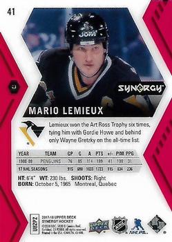 2017-18 Upper Deck Synergy - Red #41 Mario Lemieux Back