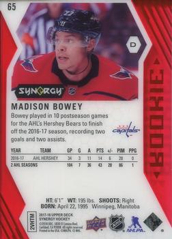 2017-18 Upper Deck Synergy - Red #65 Madison Bowey Back