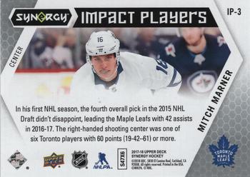 2017-18 Upper Deck Synergy - Impact Players #IP-3 Mitch Marner Back