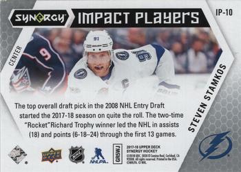 2017-18 Upper Deck Synergy - Impact Players #IP-10 Steven Stamkos Back