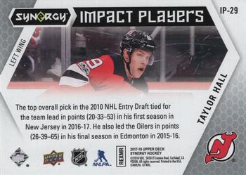 2017-18 Upper Deck Synergy - Impact Players #IP-29 Taylor Hall Back