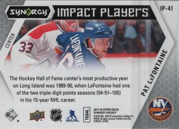 2017-18 Upper Deck Synergy - Impact Players #IP-41 Pat LaFontaine Back