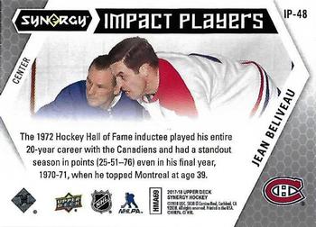 2017-18 Upper Deck Synergy - Impact Players #IP-48 Jean Beliveau Back