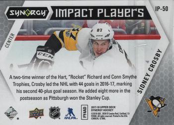 2017-18 Upper Deck Synergy - Impact Players #IP-50 Sidney Crosby Back