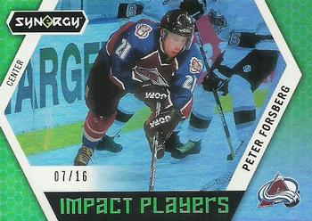 2017-18 Upper Deck Synergy - Impact Players - Green #IP-28 Peter Forsberg Front