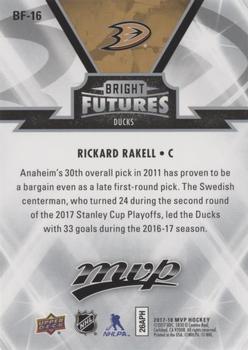 2017-18 Upper Deck MVP - Bright Futures #BF-16 Rickard Rakell Back