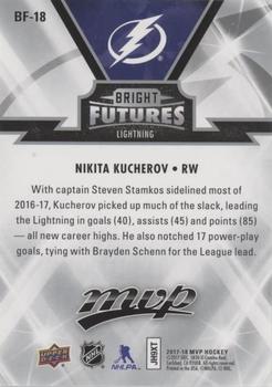 2017-18 Upper Deck MVP - Bright Futures #BF-18 Nikita Kucherov Back