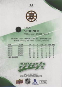 2017-18 Upper Deck MVP - Green Script #36 Ryan Spooner Back