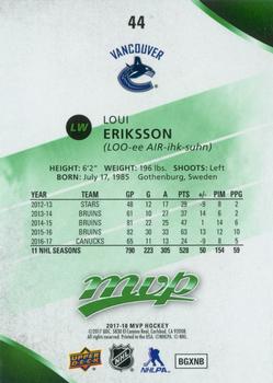 2017-18 Upper Deck MVP - Green Script #44 Loui Eriksson Back