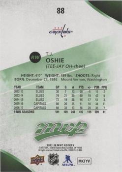 2017-18 Upper Deck MVP - Green Script #88 T.J. Oshie Back