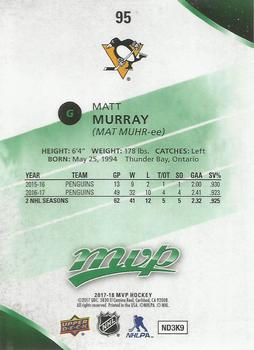 2017-18 Upper Deck MVP - Green Script #95 Matt Murray Back