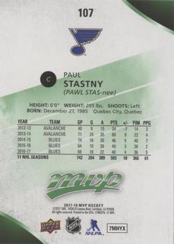 2017-18 Upper Deck MVP - Green Script #107 Paul Stastny Back