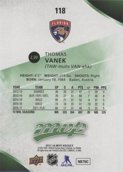 2017-18 Upper Deck MVP - Green Script #118 Thomas Vanek Back