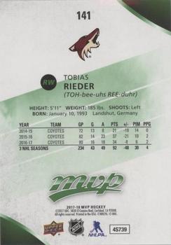 2017-18 Upper Deck MVP - Green Script #141 Tobias Rieder Back