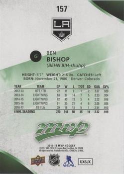 2017-18 Upper Deck MVP - Green Script #157 Ben Bishop Back