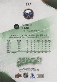 2017-18 Upper Deck MVP - Green Script #177 Evander Kane Back