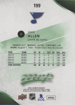 2017-18 Upper Deck MVP - Green Script #199 Jake Allen Back