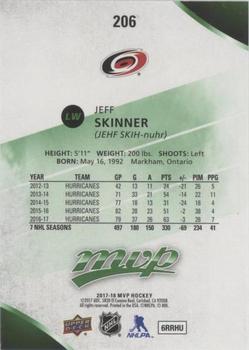2017-18 Upper Deck MVP - Green Script #206 Jeff Skinner Back
