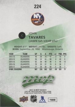 2017-18 Upper Deck MVP - Green Script #224 John Tavares Back