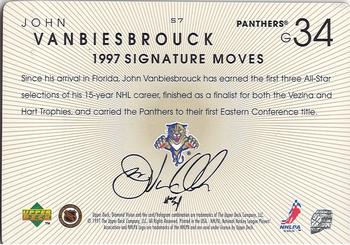 1997-98 Upper Deck Diamond Vision - Signature Moves #S7 John Vanbiesbrouck Back