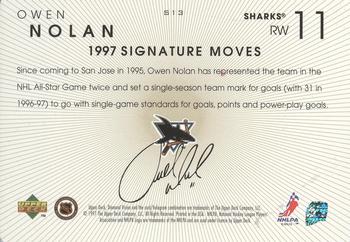 1997-98 Upper Deck Diamond Vision - Signature Moves #S13 Owen Nolan Back