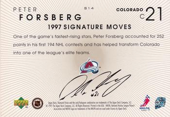 1997-98 Upper Deck Diamond Vision - Signature Moves #S14 Peter Forsberg Back