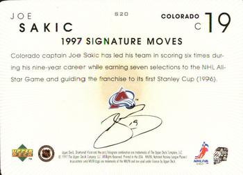 1997-98 Upper Deck Diamond Vision - Signature Moves #S20 Joe Sakic Back