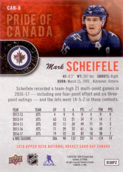 2018 Upper Deck National Hockey Card Day Canada #CAN-8 Mark Scheifele Back