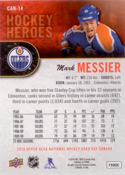 2018 Upper Deck National Hockey Card Day Canada #CAN-14 Mark Messier Back