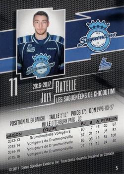 2016-17 Chicoutimi Sagueneens (QMJHL) #5 Joey Ratelle Back