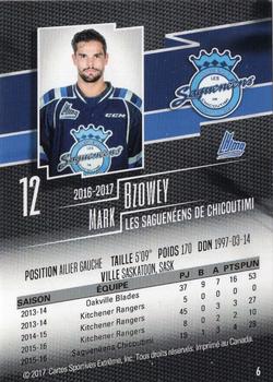 2016-17 Chicoutimi Sagueneens (QMJHL) #6 Mark Bzowey Back