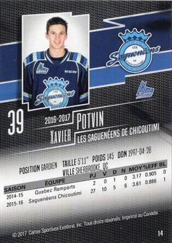 2016-17 Chicoutimi Sagueneens (QMJHL) #14 Xavier Potvin Back