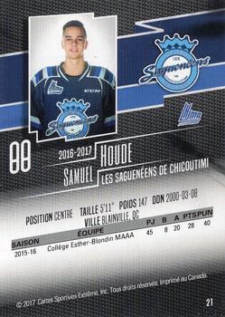 2016-17 Chicoutimi Sagueneens (QMJHL) #21 Samuel Houde Back