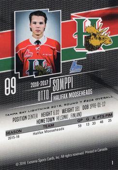 2016-17 Halifax Mooseheads (QMJHL) #1 Otto Somppi Back