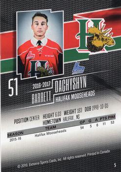 2016-17 Halifax Mooseheads (QMJHL) #5 Barrett Dachyshyn Back