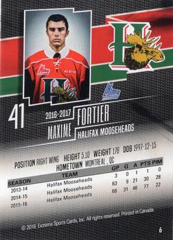 2016-17 Halifax Mooseheads (QMJHL) #6 Maxime Fortier Back