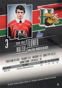 2016-17 Halifax Mooseheads (QMJHL) #21 Walter Flower Back