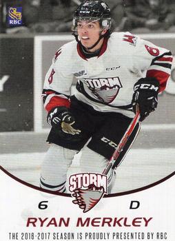 2016-17 Guelph Storm (OHL) Series 1 #NNO Ryan Merkley Front
