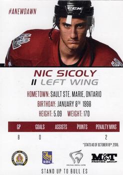 2016-17 Guelph Storm (OHL) Series 1 #NNO Nicolas Sicoly Back
